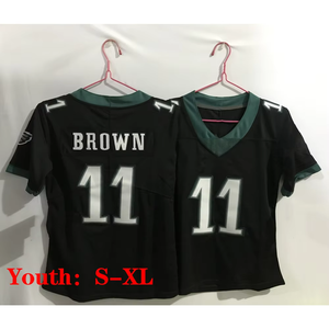 Anak-anak remaja 11 A.J. Grosir coklat sulaman jahitan Kualitas Terbaik kaus sepak bola Amerika AS - Product Image 4