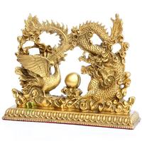 Statue de dragon et de phénix en laiton Feng Shui avec technique de moulage et impression sérigraphique pour la décoration de la maison