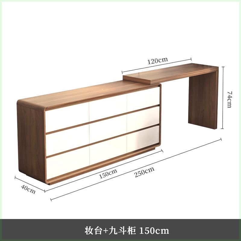 Conjunto L3 blanco: mesa de 1.2 m + mueble de almacenamiento de 1.5 m con nueve compartimentos.