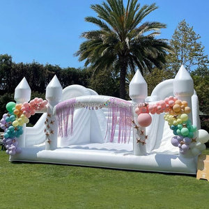 <span class=keywords><strong>Castillo</strong></span> Inflable Blanco <span class=keywords><strong>Real</strong></span> para Bodas, Tobogán Inflable Combinado, <span class=keywords><strong>Castillo</strong></span> Brincolín para Niños para Alquiler en Fiestas - Product Image 2