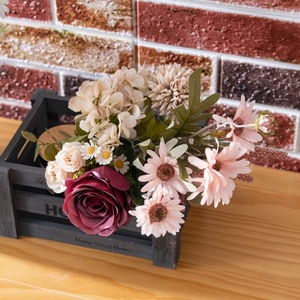 Bouquet de fleurs artificielles Haruka, rose, marguerite, hortensia, tissu tissé en plastique, décoration de mariage et de maison CF01269 - Product Image 1