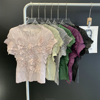 Miyake Ensemble de streetwear d'été pour femme Haut taille haute et jupe bustier avec pli feuille Signature Ensemble de couleur unie texturée