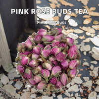 Magnifiques bourgeons de roses roses séchées, thé en vrac en sachet de 1 kg
