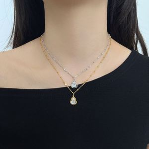 Collares con Colgante en Forma de Calabaza de Plata de Ley 925 con Circonita 5A, Diseño Elegante y Delicado de Dylam, Joyería Fina de Moda para Mujer - Product Image 2