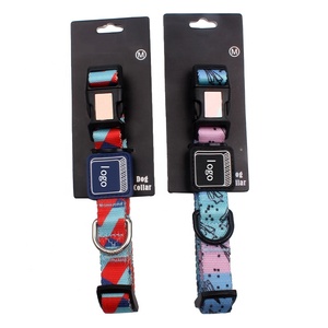 Collar de perro de poliéster con logotipo personalizado de lujo, patrón de impresión de estilo táctico ajustable, accesorio personalizado para mascotas para venta al por mayor clásico - Product Image 1