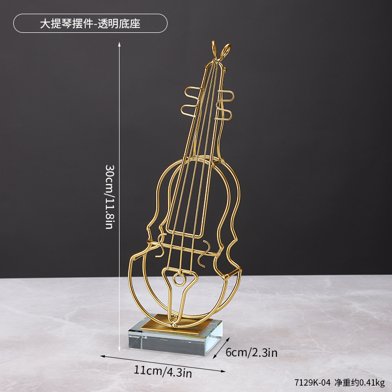 7129K-04 Ornement en cristal pour instruments de musique - Violoncelle transparent