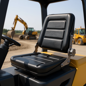 Asiento Ajustable de PVC y Cuero para Montacargas con Respaldo, Diseño Plegable Universal para Excavadoras, Cargadoras, Topadoras, Tractores y Miniexcavadoras - Product Image 2