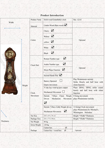 Orologio <span class=keywords><strong>a</strong></span> <span class=keywords><strong>Pendolo</strong></span> Tradizionale in Stile Country Francese Antico in Legno Massello con Suoneria 4/4 e Movimento Meccanico Tedesco <span class=keywords><strong>Hermle</strong></span> - Product Image 2