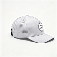 Casquette personnalisée à 5 panneaux, découpe laser, en coton, imperméable, respirante, séchage rapide, avec patch logo, unisexe