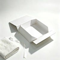 Boîte cadeau de luxe pliable à fermeture magnétique avec ruban en satin, emballage rigide personnalisé pour vêtements, bijoux, cadeaux de mariage