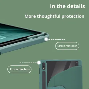 Custodia Protettiva per Tablet <span class=keywords><strong>Samsung</strong></span> <span class=keywords><strong>S9</strong></span> S8 A9 A9+ con Rotazione a 360 Gradi, Supporto Anti-Caduta in Pelle PU e Acrilico - Product Image 3