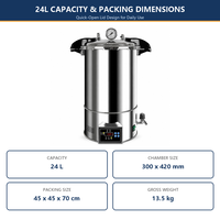 Sterilisator Uap Autoklaf Digital 24L Buka Cepat Vertikal Baja Tahan Karat Laboratorium Medis 126C 0.165MPa