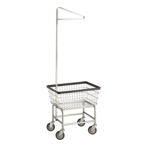 <span class=keywords><strong>Cesto</strong></span> per biancheria con ruote e pali <span class=keywords><strong>da</strong></span> appendere rimossi in filo di ferro cromato - Product Image 5