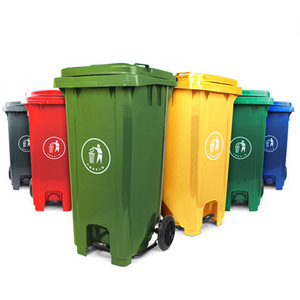 240L Outdoor <b>Plastic</b> Trash Can, Large Size, 240L Foot-operated Sorting Trash Can, 120L Municipal Sanitation Trash Can - Product Image 4