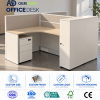 Bureau de direction personnalisé avec armoire latérale, design moderne, mobilier pour espace de travail d'entreprise