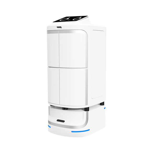 Hotel Robot Automatic Intelligent Delivery Service Unmanned Hotel Delivery Robot Lidar Navigation Voice App-Controlled 100kg