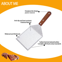 Spatule à griller à fentes, lame solide à fentes, pour plaque chauffante et barbecue, spatule à griller à fentes large