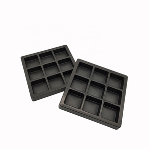 Tray Plastic Blister Tray Manufacturer Square 9 Cavities Black Chocolate Blister Tray