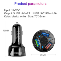 Nouveautés Chargeur de voiture 35W 3 ports USB Charge rapide QC Protection OTP/OCP Chargeur pour écouteurs et téléphone portable