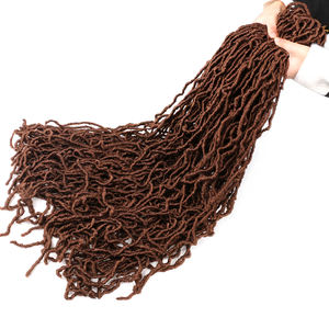 Extensiones de Cabello Sintético de 36 Pulgadas, Estilo <span class=keywords><strong>Trenzas</strong></span> Africanas Faux Locs en Color Naranja, Cabello de Crochet con Procesamiento Químico Teñido - Product Image 4