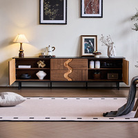Mueble de TV Moderno de Lujo, Diseño de Última Generación, Hecho a Medida, de Madera, para Sala de Estar, Estilo Mid-Century
