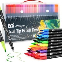 Rotuladores de Doble Punta a Base de Agua, No Tóxicos, Múltiples Colores, Pincel Suave, Kit de Dibujo Artístico, Marcadores de Acuarela para Niños, Principiantes y Estudiantes