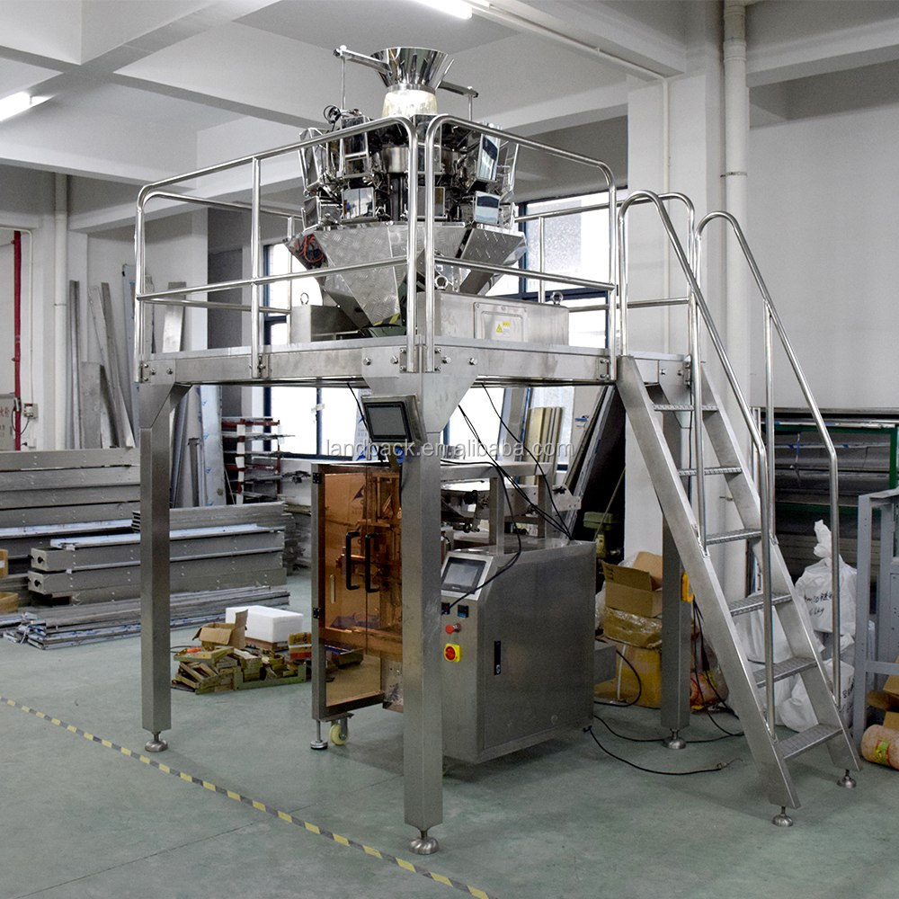 Automatique plante complète peseuse multi-têtes machine à emballer pour nèfle/raisins secs/fruits secs
