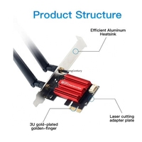Tarjeta de Red WiFi 5 AC1200 Interna, Doble Banda 2.4G/5GHz 802.11AC, BT 4.0, Adaptador Inalámbrico PCI-E para Escritorio, Windows 7/8/10/11