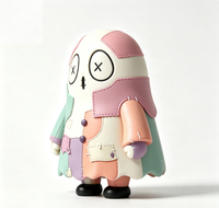 Figurine statique gothique mignonne en vinyle OEM Macaron Pastel Patchwork Ghost Voodoo avec yeux brodés au point de croix, vente en gros directe d'usine chinoise