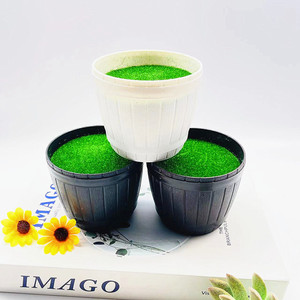 Pots de fleurs artificiels Qi Xing en mousse floquée, pots en plastique de 7,5 cm de diamètre au bas, style nordique, décoration d'intérieur, utilisation sur le bureau - Product Image 2