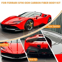 Body Kit Mobil Serat Karbon Kering untuk Ferrari SF90, meliputi Front Wrap Angle, Front Lip, Air Intake, Side Skirts, Rear Spoiler, Rear Diffuser Lip