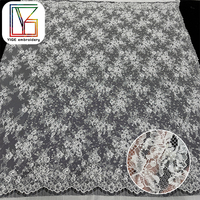 Tissu de dentelle française à cils brodé de perles et de sequins de haute qualité pour robe de mariée