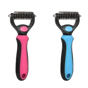 Dog Cat Double Sided Blade Pet Dematting Rake Grooming Undercoat Comb For Knots Pet Grooming and cleaning Brushes Pet Comb Tool