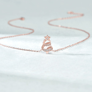 สร้อยคอต้นคริสต์มาสผู้หญิง S925เงินสเตอร์ลิงหรูหราเครื่องประดับอาวุโสของฤดูใบไม้ร่วงและฤดูหนาวของขวัญวันหยุด - Product Image 3