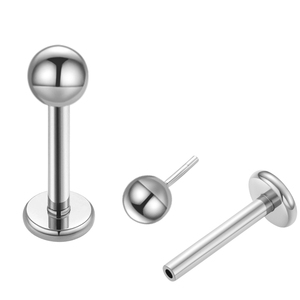 Piercings labret en titane ASTM F136 sans filetage, à enfiler, avec zircon cubique transparent et plaqué <span class=keywords><strong>or</strong></span>, à dos plat, pour <span class=keywords><strong>lèvre</strong></span> et oreilles, vente en gros de piercings corporels - Product Image 5