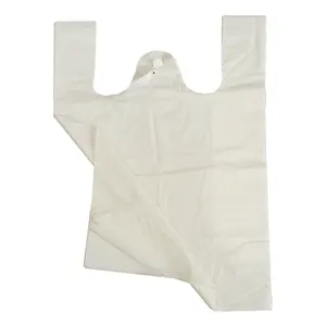 Bolsa de camiseta degradable con estampado personalizado, bolsas de compras biodegradables, con asa para camiseta