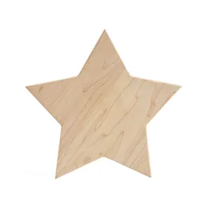 Bantalan panci panas bentuk bintang Logo kustom tempat panci kayu Maple isolasi kayu Trivet