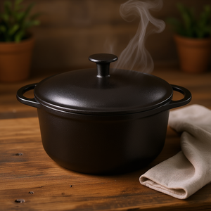 หม้อเหล็กหล่อแบบดัตช์โอเว่น ขนาด 5.5 ควอร์ต พร้อมฝาปิด สำหรับตุ๋นและอบ - Product Image 3