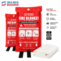 Couverture anti-feu d'urgence pour cuisine et maison, couverture de sécurité en fibre de verre haute température pour programmes de vente en gros