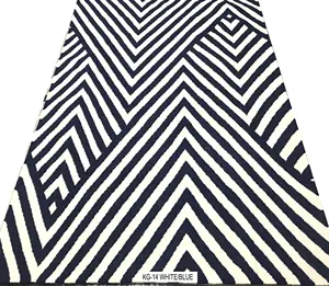 黑色和白色经典几何设计印度手工编织100% 羊毛优质基里姆地板地毯