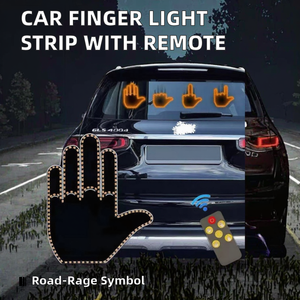 Bande lumineuse LED pour <span class=keywords><strong>voiture</strong></span> avec télécommande, <span class=keywords><strong>symbole</strong></span> du geste du majeur, lumière d'avertissement ambre automatique pour freinage, 12V, garantie 1 an - Product Image 2