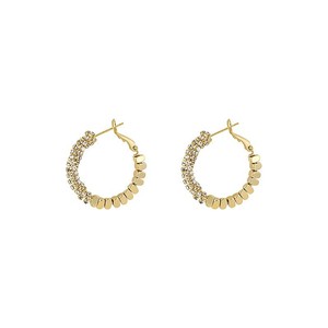 Boucles d'oreilles créoles géométriques minimalistes plaquées or pour femme, luxe léger haut de gamme, nouvelle collection automne/hiver 2025, best-seller A1419 Gol - Product Image 5