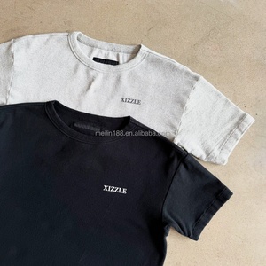 เสื้อยืดคอกลมแขนสั้นทรงบ็อกซี่ผ้าฝ้าย 100% คุณภาพสูงสำหรับผู้ชาย ดีไซน์เรียบหรู - Product Image 3