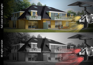 عدسة مزدوجة كاملة الألوان CMOS تكنولوجيا الذكاء الذكي IP NVR الشمسية كاميرا واي فاي 30 متر رؤية ليلية عموم إمالة اتجاهين الصوت المدمج في ميكروفون - Product Image 6