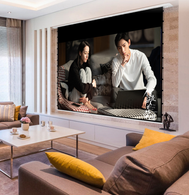 Yuhang YHEGC150 150" 8K 4K HD Motorized Tab-tension Cinema Screen Electric Grey Crystal Light Resistant High Quality