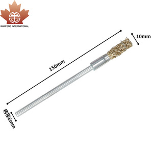 Verlengde draadborstel met koperen plating, industriële kwaliteit, lange steel, roestverwijderende draadborstelbits met koperen plating - Product Image 6