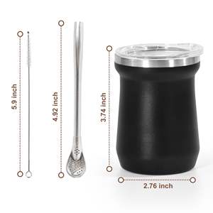 Frasco de vacío de acero inoxidable de doble pared personalizado con aislamiento de té argentino Yerba Mate juegos de paja taza de calabaza taza de té Mate - Product Image 6
