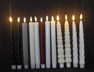 เทียนแท่งไฟ LED สีขาวอบอุ่น2ชิ้น/เซ็ต H 25 cm - Product Image 1
