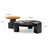 Ensemble de tables basses en bois de style italien moderne et luxueux pour salon, table centrale pour canapé, table à thé, décoration de la maison