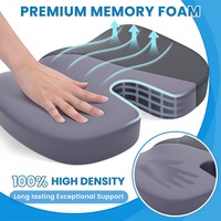 Coussin de siège ergonomique en mousse à mémoire de forme pour soulager la douleur au coccyx, la sciatique et les douleurs lombaires, idéal pour les chaises de bureau et la voiture